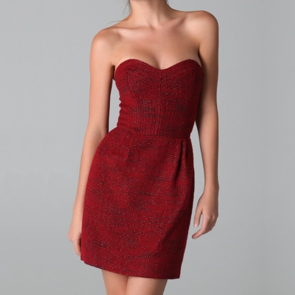 Rebecca Minkoff Lara Red Tweed Dress Size 0